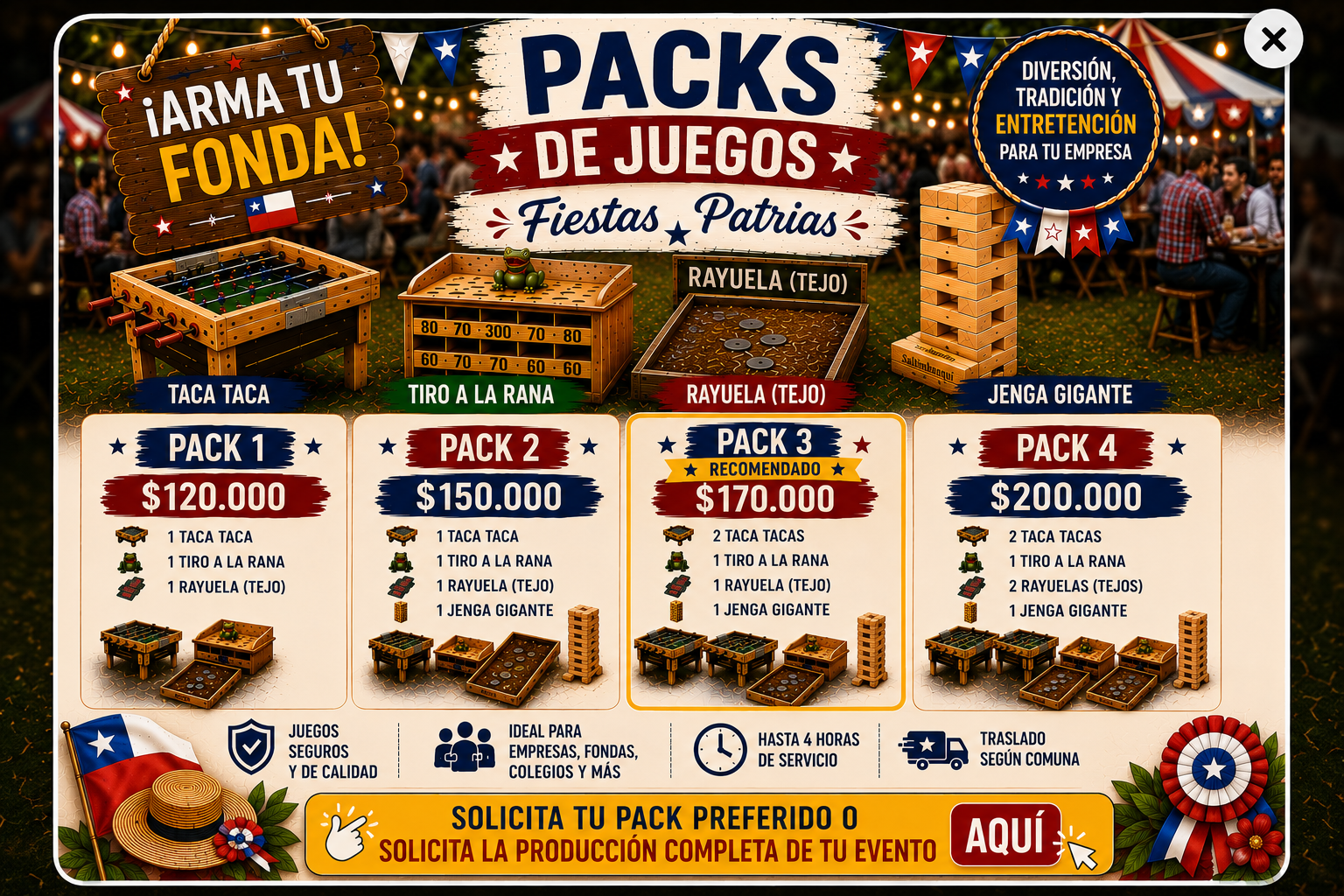 Promoción Fiestas Patrias Saltimbanqui Eventos