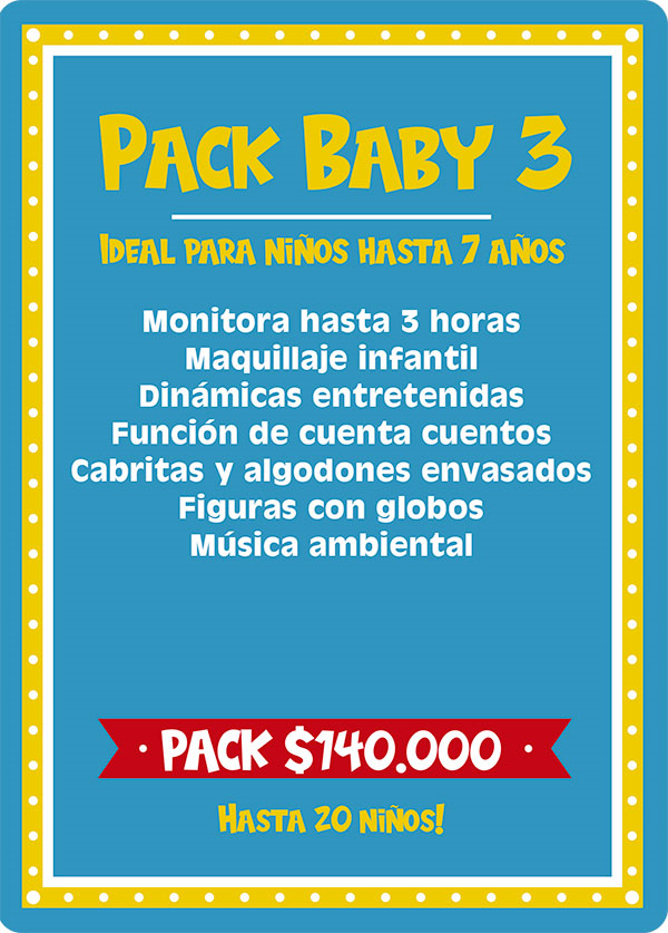 Pack Baby 3 para cumpleaños de niños pequeños