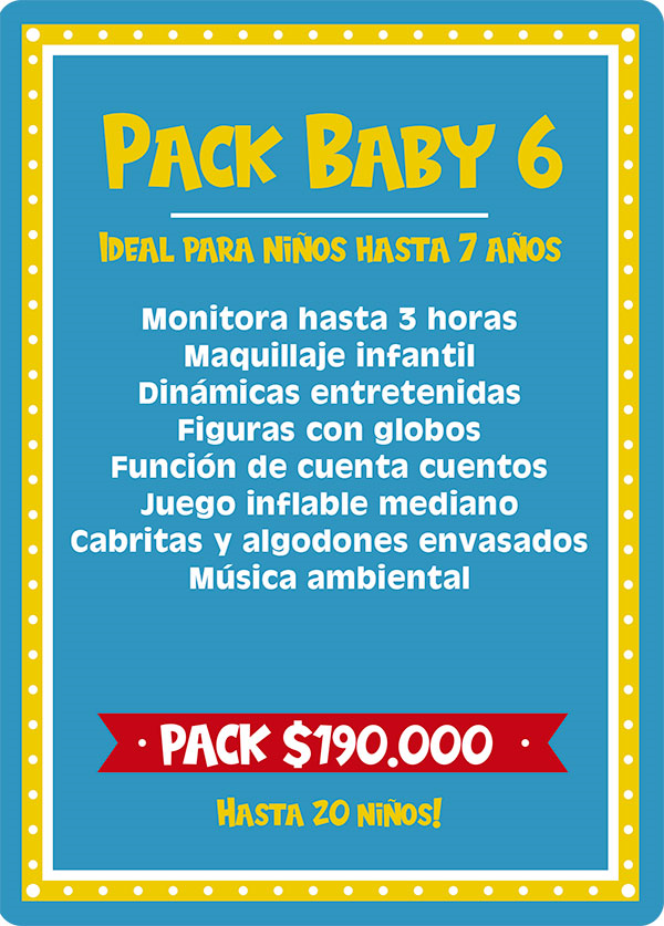 Pack Baby 6 para cumpleaños de niños pequeños